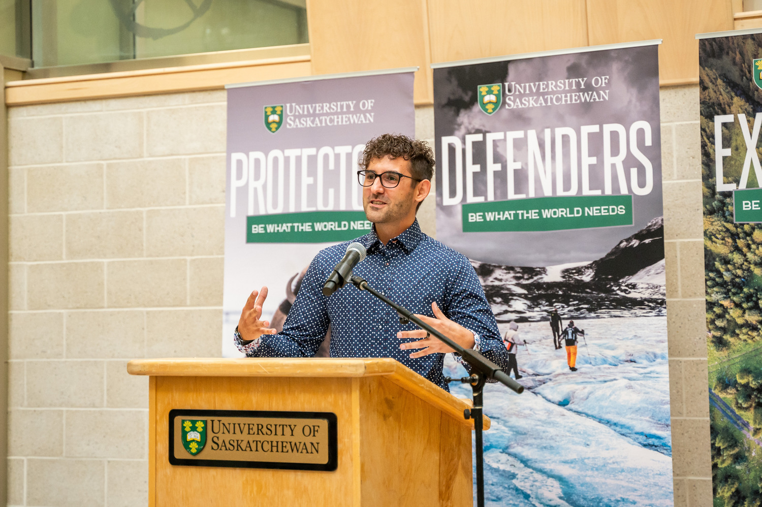 Pictured: PhD student Cody Koloski addresses attendees  Photo credits: Matt Smith